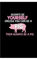 Always be yourself unless you can be a pig then always be a pig: Food Journal - Track your Meals - Eat clean and fit - Breakfast Lunch Diner Snacks - Time Items Serving Cals Sugar Protein Fiber Carbs Fat - 110 pag