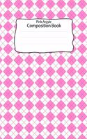 Pink Argyle Composition Book