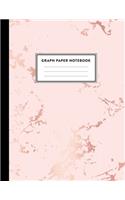 Graph Paper Notebook: Beautiful Pink Marble and Rose Gold - 8.5 x 11 - 5 x 5 Squares per inch, Quad Ruled - Cute Graph Paper Composition Notebook for Children, Kids, Girl