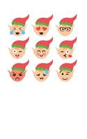 Cute Christmas Elf Emoji 120 Page Notebook Lined Journal for Christmas Lovers