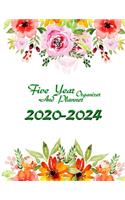 Five Year Organizer And Planner 2020-2024: Five Year Planner, Appointment Book Organizer, And 60 Months Calendar With Federal Holidays