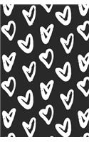 Black and White Hearts Notebook