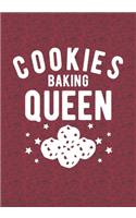 Cookies Baking Queen: Blank Lined Journal Notebooks Christmas Gift For Holiday Cookies Baking, Women Baker, Chef Xmas Gift For Favorite Person