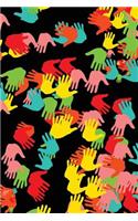 Wide Ruled Composition Notebook 6" x 9". Kids Hand Prints Seamless Abstract Art: 6" x 9". 200 Pages. Book Cover With Beautiful Kids Hand Prints Seamless Abstract Art Background Pattern.