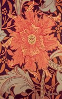 Journal: Bright Red and Orange Vintage Art Nouveau Flower Print - 150 College-ruled Pages - 8.5 x 11 - A4 Size(Vintage Floral Designs)