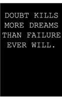 Doubt kills more dreams than failure ever will.