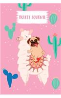 Bullet Journal: Pug & Llama 150 Dotted Page 6x9 Notebook