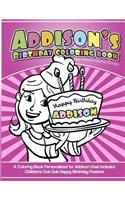 Addison's Birthday Coloring Book Kids Personalized Books
