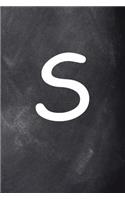Monogram S Personalized Monogram Journal Custom Gift Idea Letter S Chalkboard
