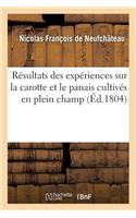 Résultats Des Expériences Sur La Carotte Et Le Panais Cultivés En Plein Champ