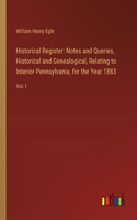 Historical Register: Notes and Queries, Historical and Genealogical, Relating to Interior Pennsylvania, for the Year 1883: Vol. I