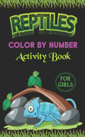 Reptiles Color by Number Activity Book for Girls: Fun & Educational Amphibians Coloring Activity Book for Kids To Practice Counting, Number Recognition And Improve Motor Skills With Animals (Cute Ch
