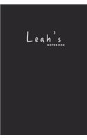 Leah's notebook: Simple Gift with name - Personalized Name Notebook Made Especially For Women whose Name Is Leah - Elegant Customized Gift for girls..