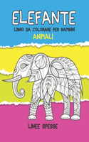 Libro da colorare per bambini - Linee spesse - Animali - Elefante