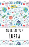 Notizen von Luzia: Liniertes Notizbuch für deinen personalisierten Vornamen