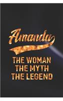 Amanda the Woman the Myth the Legend: First Name Funny Sayings Personalized Customized Names Women Girl Mother's Day Gift Notebook Journal