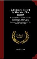 A Complete Record of the John Olin Family