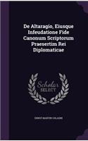De Altaragio, Eiusque Infeudatione Fide Canonum Scriptorum Praesertim Rei Diplomaticae