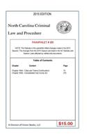 North Carolina Criminal Law and Procedure-Pamphlet 89