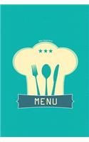Blank Recipe Book: Menu