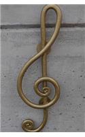 Elegant Gold Treble Clef Music Journal: 150 Page Lined Notebook/Diary