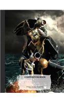 Ghost Pirate Composition Notebook, 4x4 Quad Rule Graph Paper: 100 Sheets / 200 Pages, 9-3/4" X 7-1/2"