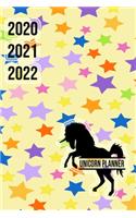 2020 2021 2022 Unicorn Planner: Colorful DatedUnicorn Weekly Planner Compact Handy Journal Notebook 7.44" x 9.69" 173 pages