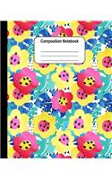 Composition Notebook - Colorful Tropical Flowers Pattern: College Ruled Blank Lined Cute Notebooks for Girls Women Teens Kids School Writing Notes Journal (7.5 x 9.25 in)