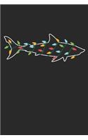 Shark with Christmas Lights - Christmas Notebook - Shark Diary - Animal Journal - Christmas Gift for Animal Lover