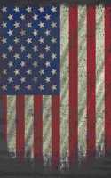 Patriotic American Flag Notebook: United States Flag Blank Composition Book/Diary/Journal For Patriots, Students, Work, School 6 x 9, 130 Pages, Red White Blue