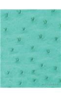 Notebook: Teal - Aqua Ostrich Skin Style - Embossed Style Lettering - Softcover - 150 College-ruled Pages - 8.5 x 11 size(Leather Style Collection - Journal, Notebook, Diary, Composi)
