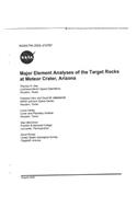 Major Element Analysis of the Target Rocks at Meteor Crater, Arizona