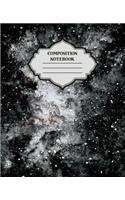 Composition Notebook: Black & White Galaxy Space Blank Wide Lined Design Cover