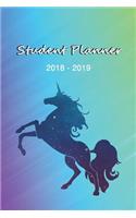 Student Planner 2018 - 2019: Rainbow and Unicorn Journal, Notebook, and Diary for Women and Girls. Back to School Supplies Homework Journal Notepad: 6 x 9 Wide Lined 108 Pages (