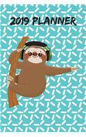 2019 Planner: Sloth Planner Schedule Organizer Daily Weekly and Monthly V3