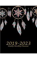 2019-2023 Weekly Monthly Planner: Pretty Black Book, 8.5" X 11" Five Year 2019-2023 Calendar Planner, Monthly Calendar Schedule Organizer (60 Months Calendar Planner)