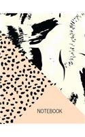 Notebook: Pink and Black Abstract Art College Ruled