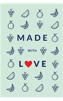 Made With Love (Blank Recipe Book): Baby Blue, Premium Blank Cookbook, 150 Pages