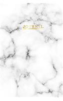 Journal: Marble Gold Notebook, Blank Line Page, 120-Page 6 x 9 inch Ruled Paper