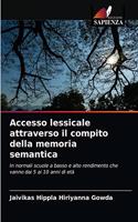 Accesso lessicale attraverso il compito della memoria semantica