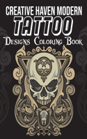 Creative Haven Modern Tattoo Designs Coloring Book: Tattoo Skull Adults Coloring Book