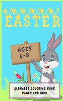 Easter Alphabet Coloring Book Pages for Kids Ages 4-8