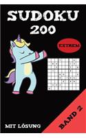 Sudoku 200 Extrem Mit Lösung Band 2: Puzzle Rätsel Heft, 9x9, 2 Rätsel pro Seite