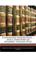 Summarized Proceedings ... and a Directory of Members, Volumes 59-61