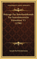 Beitrage Zur Baterlandskunde Fur Innerdsterreichs Einwohner V1 (1790)