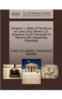 Simpson V. State of Florida Ex Rel Lane Drug Stores U.S. Supreme Court Transcript of Record with Supporting Pleadings