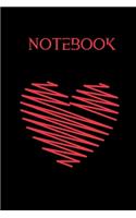 Notebook: Heart design Notebook -80's influence.Striking, Retro Vintage Notebook Writing Planner Organizer .Size 6" x 9" .120 Lined Pages