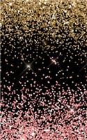 Glitzer Notizbuch: Glitzerlook Buch Schwarz Rosa Konfetti Design, marmorierte Seiten zum Selbstgestalten