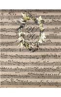 2020: Yearly planner with monthly/weekly calendars, budgets and music composition sheets