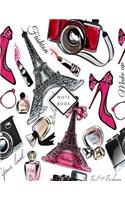 Notebook: Fashion in paris cover and Lined pages, Extra large (8.5 x 11) inches, 110 pages, White paper(1 Fashion in Paris Notebook)